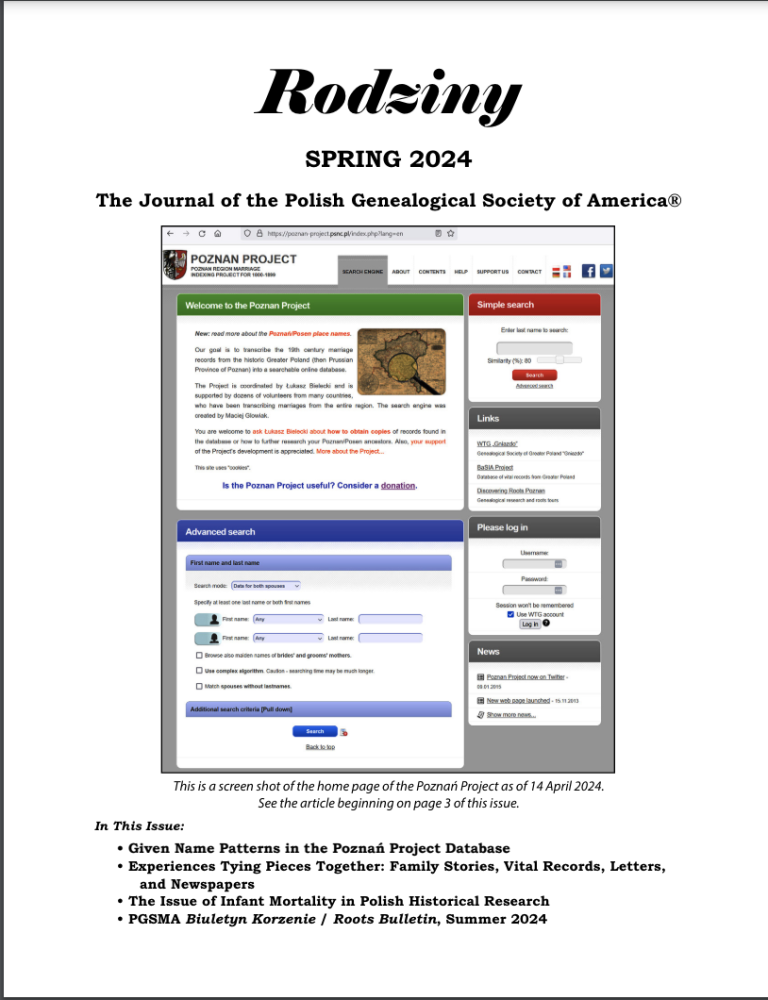 2024 Rodziny -Spring 2024 – Electronic Version - Polish Genealogical ...